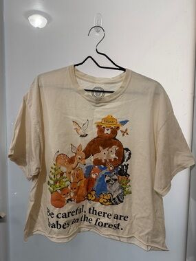 Smokey Bear Graphic Tee - Cream Short Sleeve